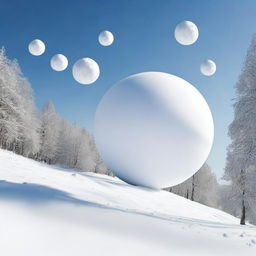 A snowball rolling down a hill, gradually growing bigger as it accumulates more snow