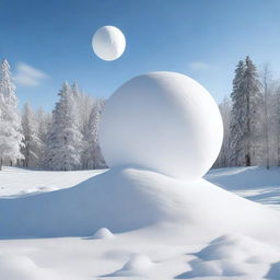 A snowball rolling down a hill, gradually growing bigger as it accumulates more snow