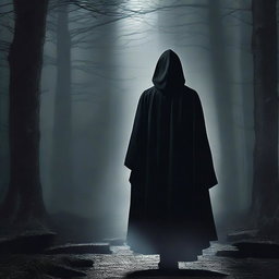 Create a dark-themed fantasy movie poster set in a mystical world