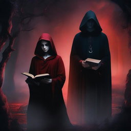 Create a dark-themed fantasy movie poster set in a mystical world
