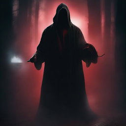 Create a dark-themed fantasy movie poster set in a mystical world