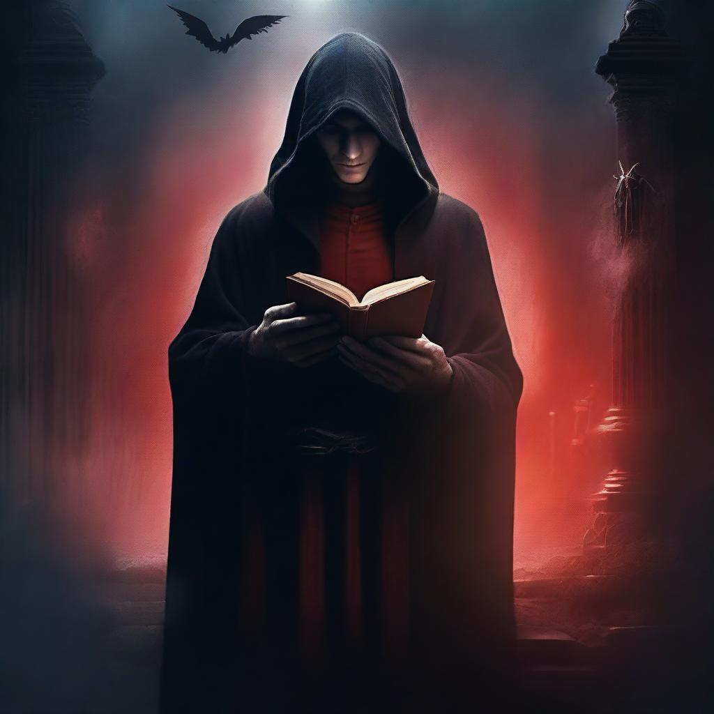 Create a dark-themed fantasy movie poster set in a mystical world