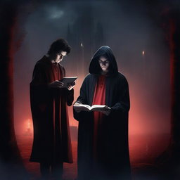Create a dark-themed fantasy movie poster set in a mystical world