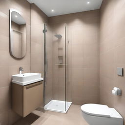 A fully equipped bathroom measuring 1