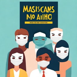 A captivating book cover for 'Máscaras no Trabalho'