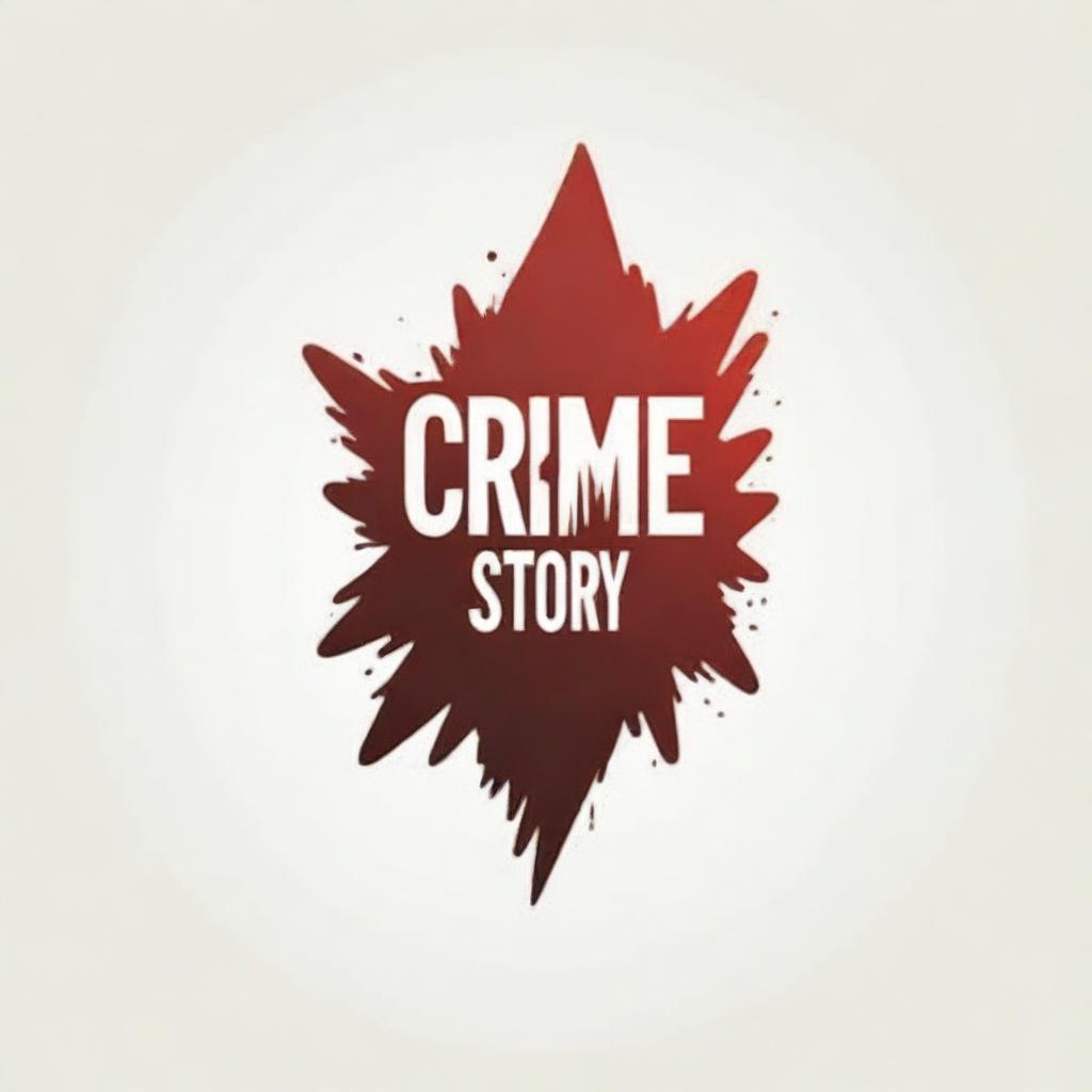 A chilling and horrific update to the crime story channel logo with blood spatters, a gloomy atmosphere, and ominous elements like a gory knife, eerie shadows and sinister looking eyes.