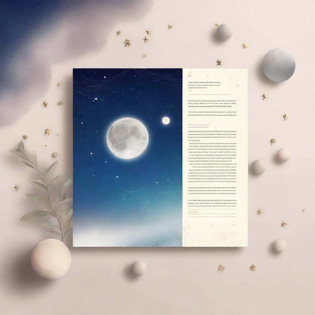 A banner for a book featuring the moon, Saturn, and stars