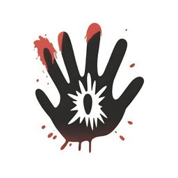 An intensified version of the crime story channel logo, imbued with horror; bloody handprints, shadows morphing into monstrous forms, and a terrified victim's eye reflecting a horrific scene.