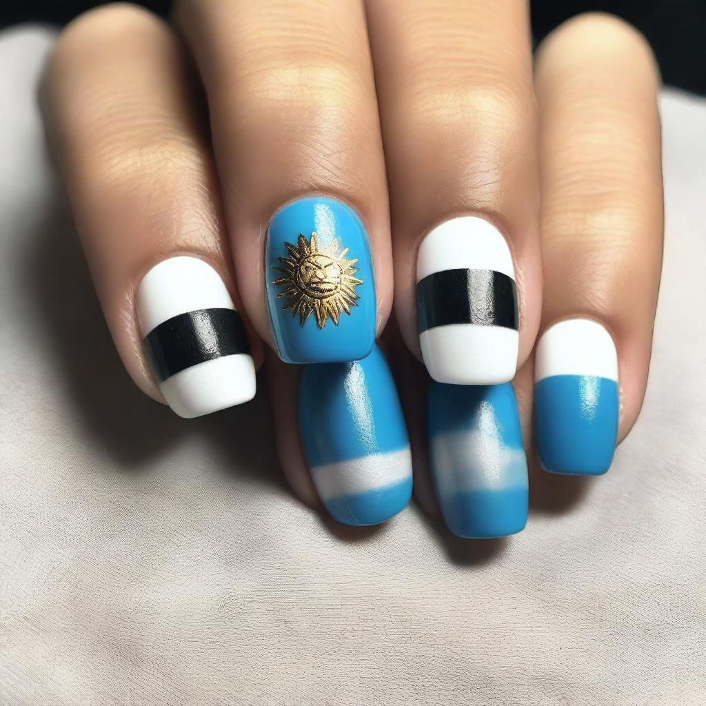 A close-up image of nails with a well-manicured design