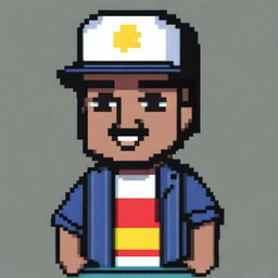 Create a pixel art representation of Micro TDH, a popular Venezuelan rapper and singer