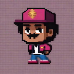 Create a pixel art representation of Micro TDH, a popular Venezuelan rapper and singer