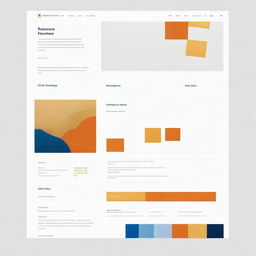 Modify the previously designed portfolio website, incorporating a color scheme of white, gold, and a blend of orange and blue. The interface should still maintain its elegance and essential sections.