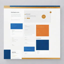 Modify the previously designed portfolio website, incorporating a color scheme of white, gold, and a blend of orange and blue. The interface should still maintain its elegance and essential sections.