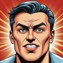 Illustration of the user's face stylized in a heroic, comic book art style with powerful, confident expressions.