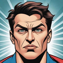 Illustration of the user's face stylized in a heroic, comic book art style with powerful, confident expressions.