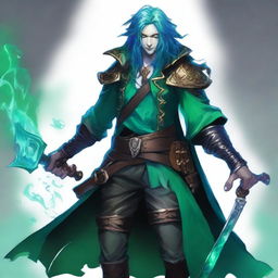 A water male genasi warlock named Brook, who is the pirate king