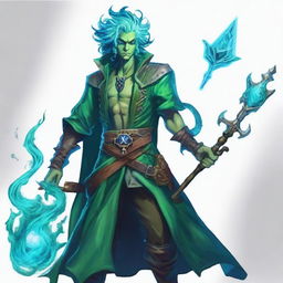 A water male genasi warlock named Brook, who is the pirate king