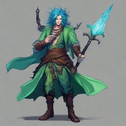 A water male genasi warlock named Brook, who is the pirate king