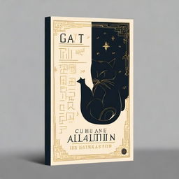 Design a book cover titled 'Cats and Mystery: Between Legends and Superstitions'