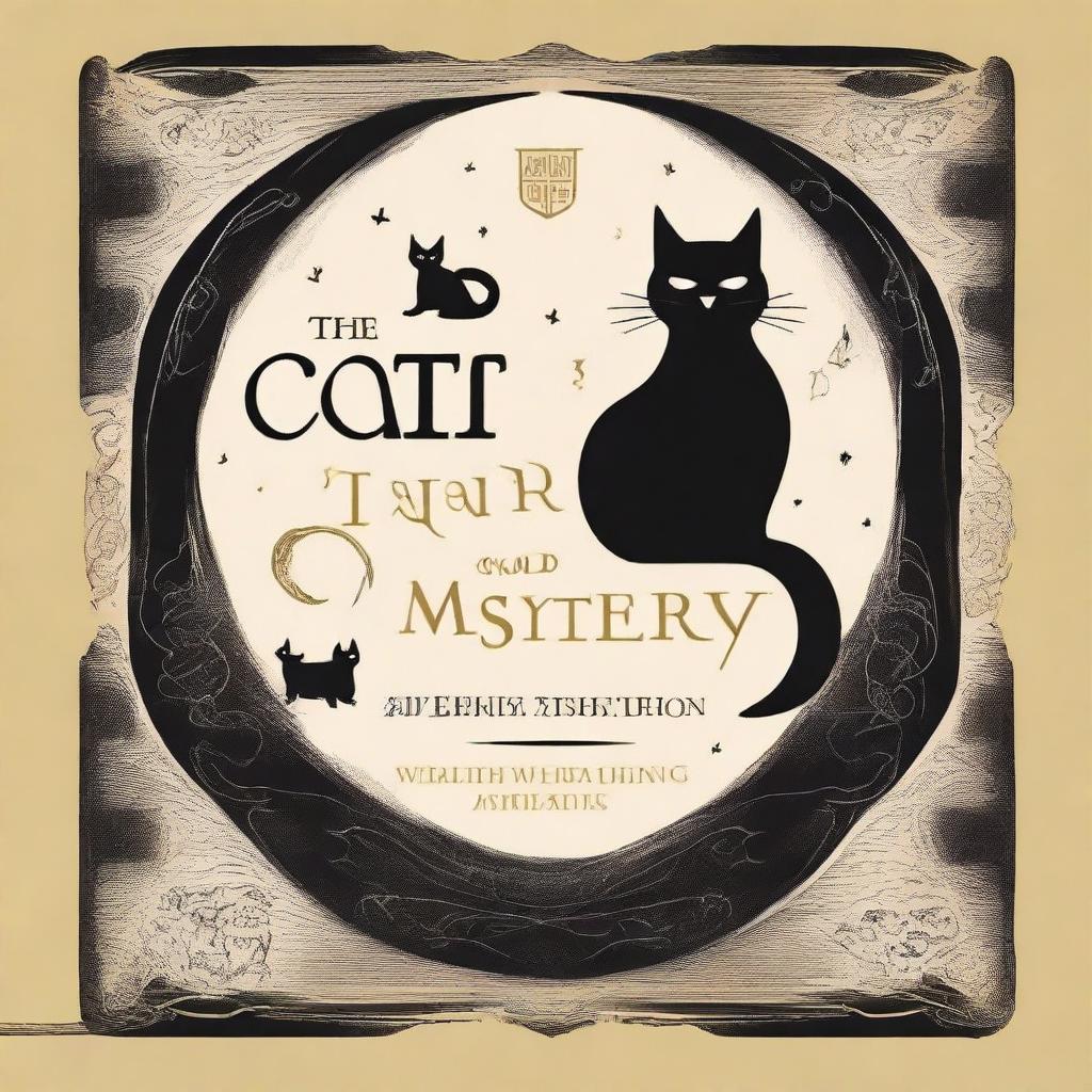 Design a book cover for the non-fiction book titled 'Cats and Mystery: Between Legends and Superstitions'