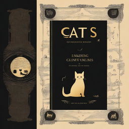 Design a book cover for the non-fiction book titled 'Cats and Mystery: Between Legends and Superstitions'
