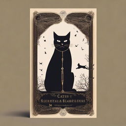 Design a book cover for the non-fiction book titled 'Cats and Mystery: Between Legends and Superstitions'