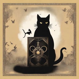 Design a book cover for the non-fiction book titled 'Cats and Mystery: Between Legends and Superstitions'