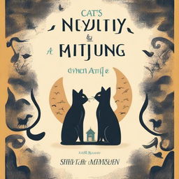 Design a book cover for the non-fiction book titled 'Cats and Mystery: Between Legends and Superstitions'