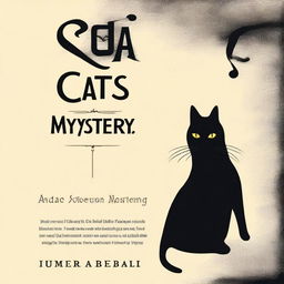 Design a book cover for the non-fiction book titled 'Cats and Mystery: Between Legends and Superstitions'