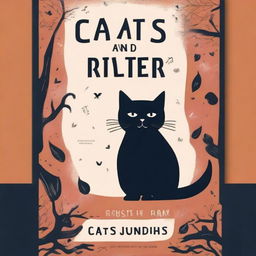 Design a book cover for the non-fiction book titled 'Cats and Mystery: Between Legends and Superstitions'