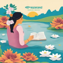 Design a 7 x 8 inch book cover background for a Marathi essay book
