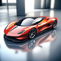 A beautiful, original, and realistic supercar with sleek and aerodynamic lines, cutting-edge design features, and a luxurious interior