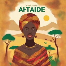 Design a book cover featuring an African woman in Uganda