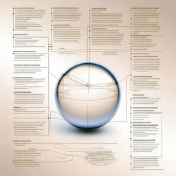 A detailed and informative cover image on spherical lenses, showcasing their design, functionality, and applications