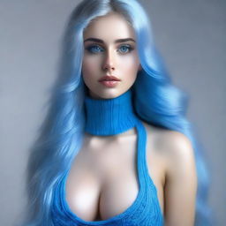 Welcome to our ultra-detailed 8k masterpiece featuring a stunning busty European girl wearing a turtleneck tight cotton sleeveless sweater