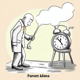 Create a pictorial representation of the idiom 'for the time being'