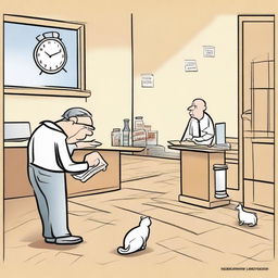 Create a pictorial representation of the idiom 'for the time being'