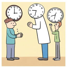 Create a pictorial representation of the idiom 'for the time being'