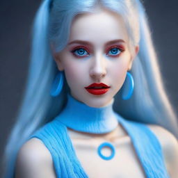 Imagine a breathtaking ultra-detailed 8k masterpiece portrait of a stunning busty European girl wearing a tight cotton sleeveless turtleneck sweater in high saturation