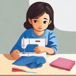 Create a pictorial representation of the idiom 'a stitch in time saves nine'