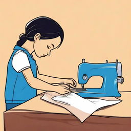 Create a pictorial representation of the idiom 'a stitch in time saves nine'