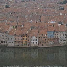 City with 10,000 varied houses reflecting different architectural styles.