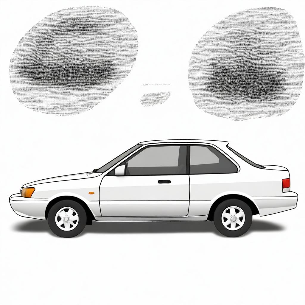 Generate an image of a white Toyota Corolla Bigbody 1997 model