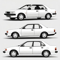 Generate an image of a white Toyota Corolla Bigbody 1997 model