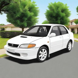 Generate an image of a white Toyota Corolla Bigbody 1997 model