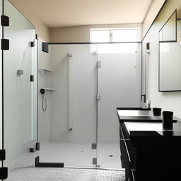 A stylish 9x9 feet bathroom equipped with a modern toilet, a sleek shower, a luxurious whirlpool, and a chic basin.