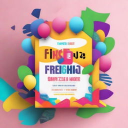 Create a vibrant and eye-catching Freshers Day poster featuring colorful graphics, welcoming text, and playful elements