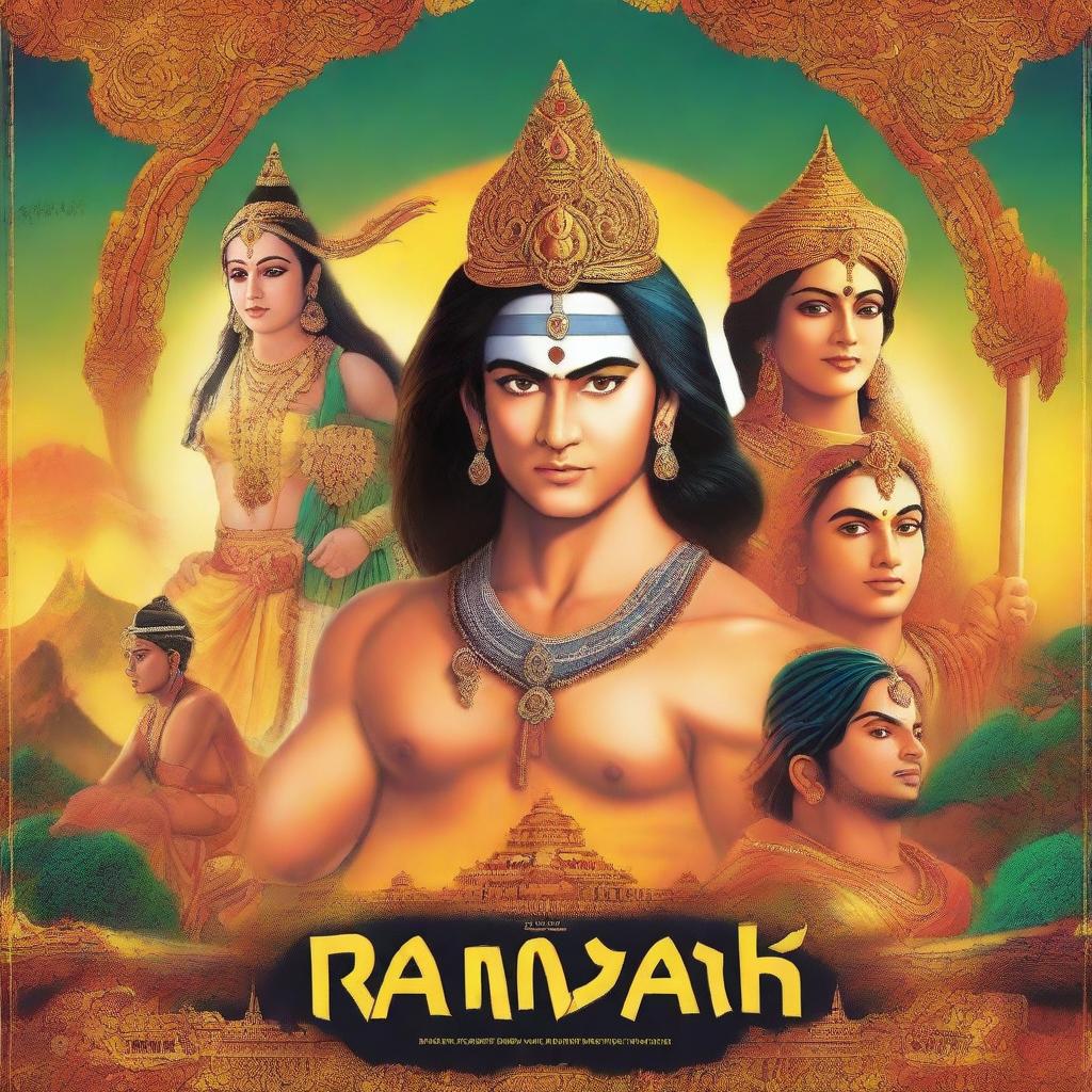 An elaborate movie poster for a film titled 'Ramayan' directed by Ishaan Sharma