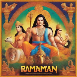 An elaborate movie poster for a film titled 'Ramayan' directed by Ishaan Sharma
