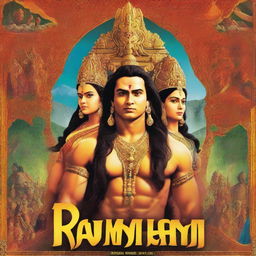 An elaborate movie poster for a film titled 'Ramayan' directed by Ishaan Sharma